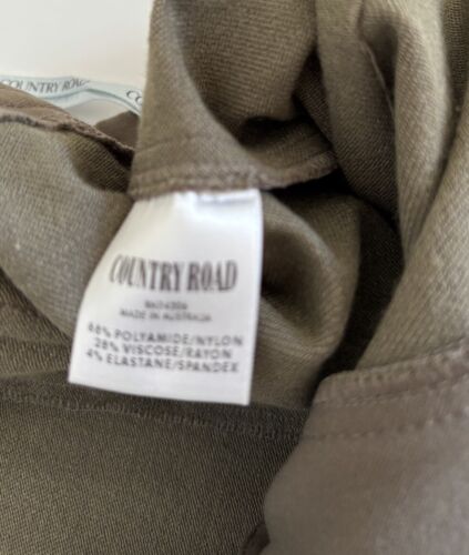 Country Road Vintage Khaki Pleated High Rise Straight Corporate Pants - Size 14 - Picture 7 of 11