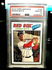2018 MOOKIE BETTS TOPPS ARCHIVES #105 PSA GEM MT. 10 PRISITNE. MVP.