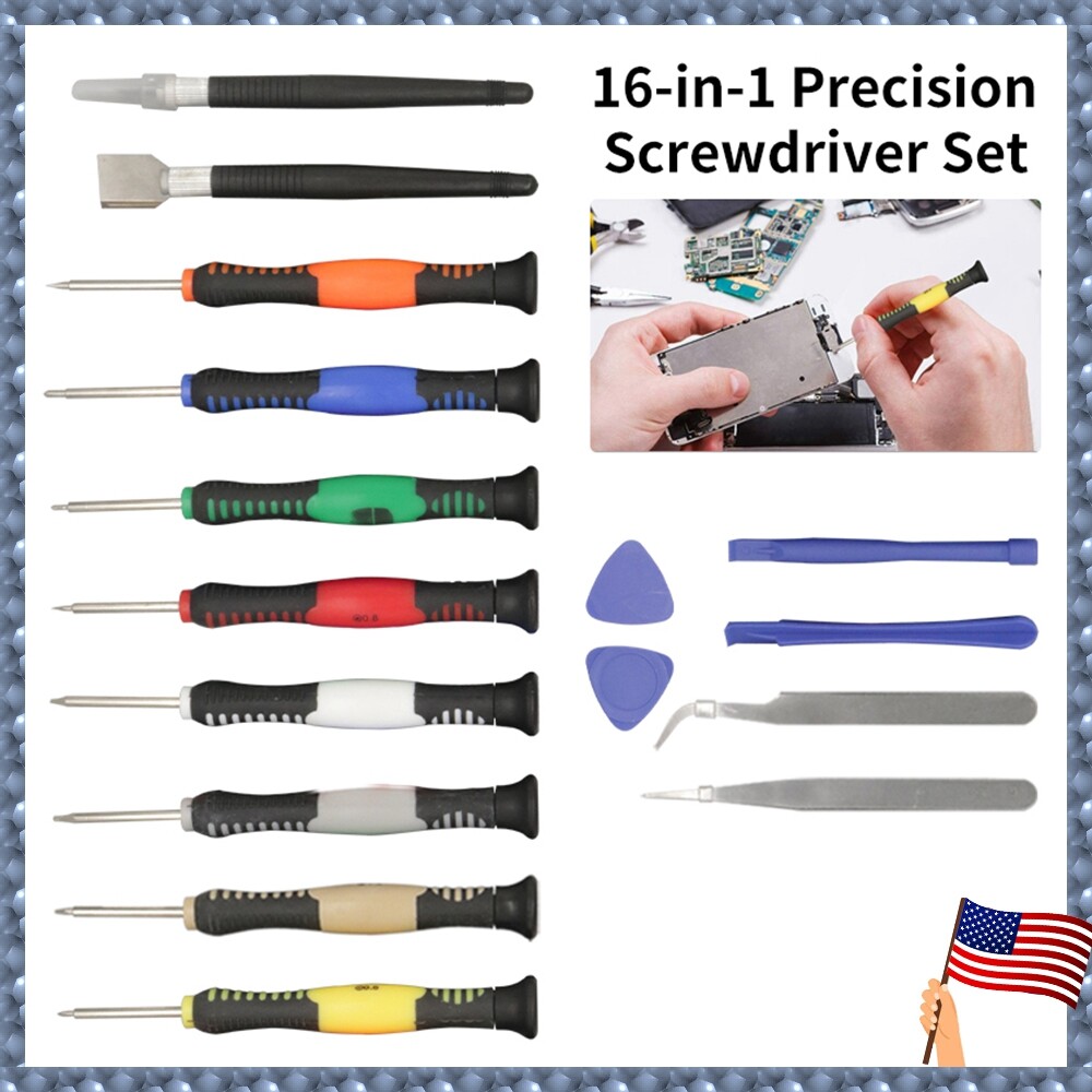16-in-1 Precision Screwdriver Kit for Electronics Repair Laptop Phone Glasses Torx