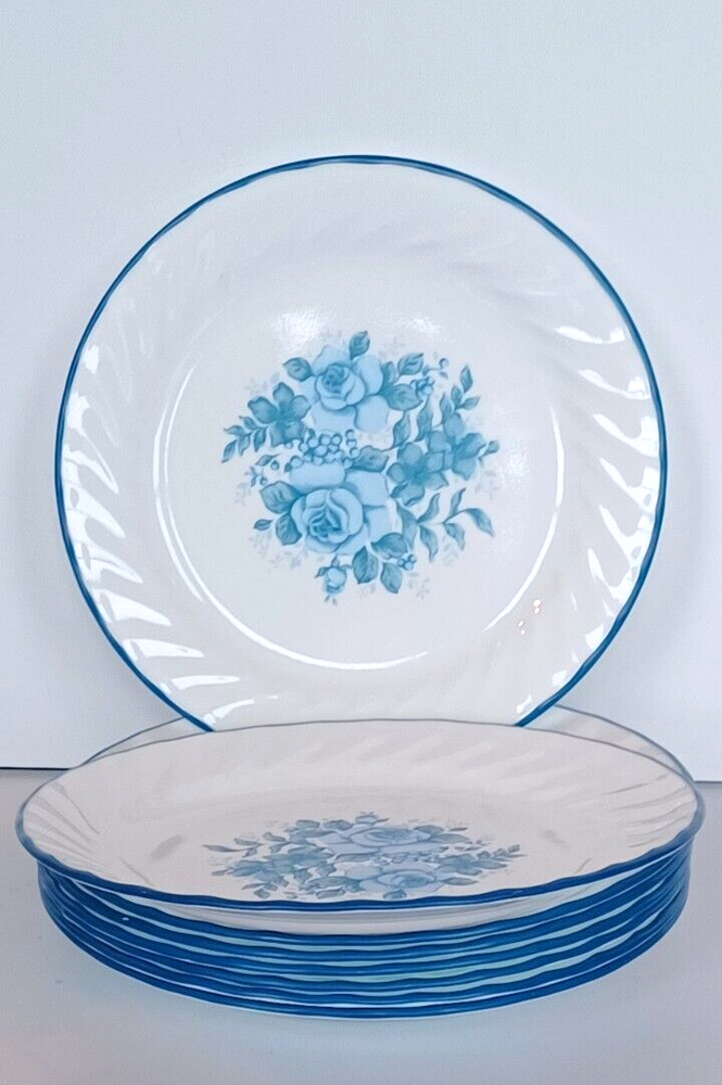 Vintage Corning Corelle Blue Velvet Rose 7-1/8