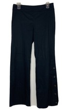 Escada Women  s Pants Black Cotton Blend Flat Front Straight Leg Size 36 M4
