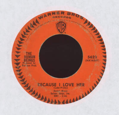 #ad The Human Beings Because I Love Her on Warner Bros Garage 45 $11.99