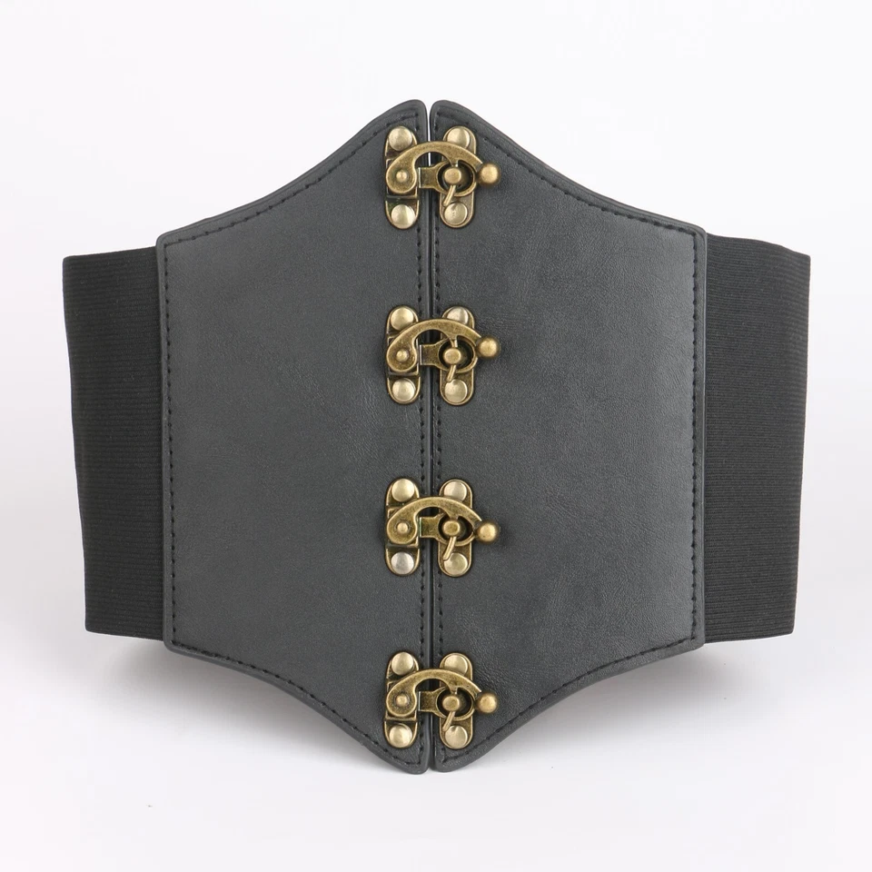 Womens Steampunk Pirate Costumes Corset Belts Retro Buckle Wide Waist Cincher - Image 4 of 4