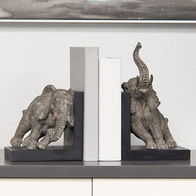 Decorative-Bookends Elephant Book-Ends Heavy Duty -Book Stoppers for Home Office