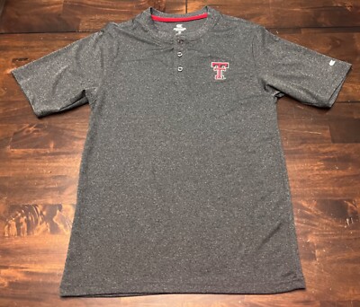 Colosseum Texas Tech Short Sleeve Grey Athletic Shirt Men s Size Medium