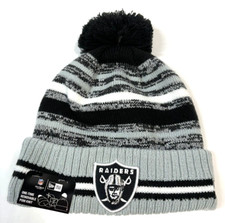 Las Vegas Raiders NE NFL 2021 Sideline Sport Knit Hat - Black/Silver