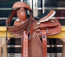 WILDRACE Barrel Racing Western Horse Saddle Tack Set Premium Leather, Size 10"