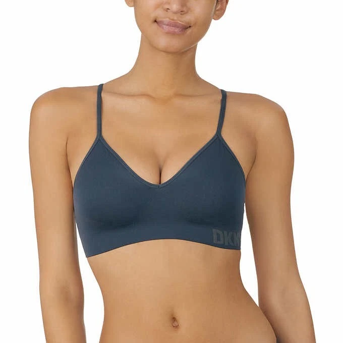 NWT DKNY Women's Seamless All Day Two Pack Bra Ink/Aluminum Size L $50 2HL156 - Image 4 of 4