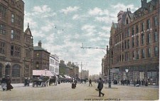 Cartolina di Sheffield - High Street del 1900