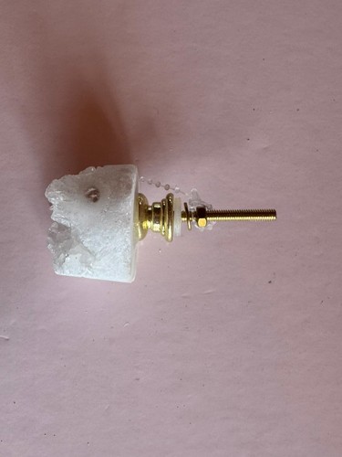 4er Set weiße Bergkristall/Quarz Schubladengriffe quer Neu - Bild 2 von 9