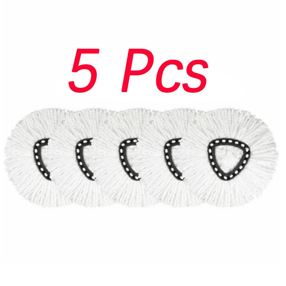 5 Testine Di Ricambio Per Mocio Rotante Spin Mop – Microfibra Compatibile Con Ocedar Triangle - copertina