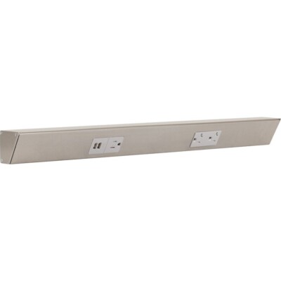 Task Lighting TRU24-2GD-P-SN 24'' Satin Nickel TRU Angle Power Strip