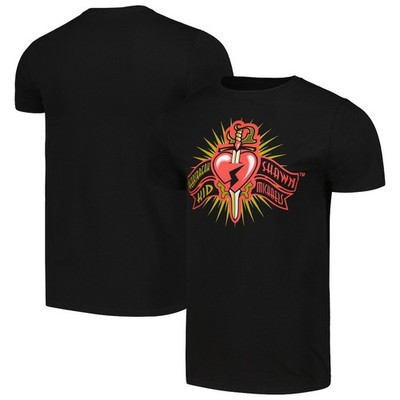 Men's Black Shawn Michaels Heart Dagger Logo T-Shirt Size S-5XL