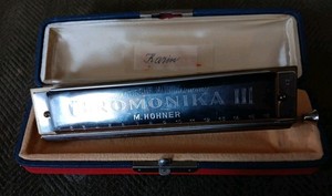 Hohner Chromonika III Harp In Key of C Made In Germany w/Original Case Vintage 