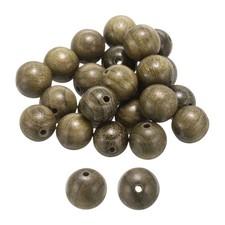100pcs 8mm Ebony Wood Round Polished Wooden Loose Beads for Craft,