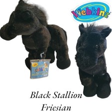 New Webkinz Black Friesian (Stallion) with Tag and Code