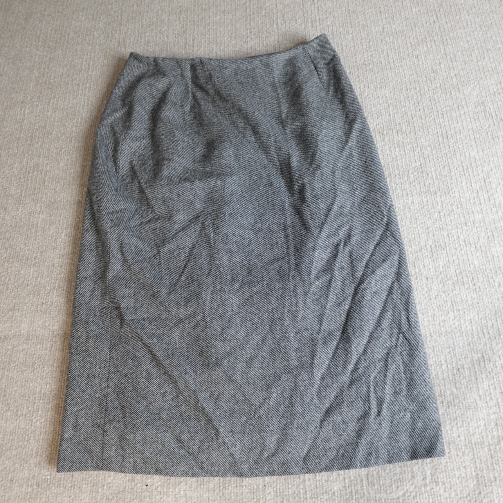 Dolce & Gabbana Womens Skirt 8 Gray Pencil Tweed Wool Blend Made in Italy