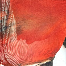 LIBIAN Shirred Sheer Mesh Bohemian Hippie Festival Flared Jumpsuit Womens S