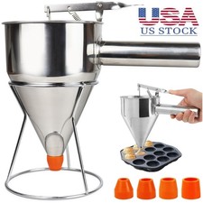 Pancake Batter Dispenser, Large 40oz/1200ml Multi-Caliber Stainless Steel Fun...
