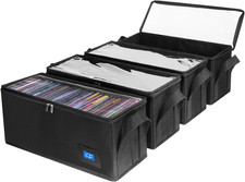 CD Case Holder with Clear Lid, CD Storage Box 4Pack Black  Portable Organizer
