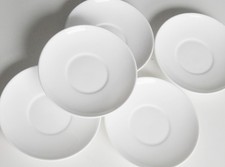 Susie Cooper Wedgwood Bone China Saucers x5 White 15cm Replacement