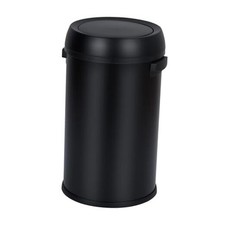 17 gal/65 L Trash Can, Fingerprint-Proof Stainless 17 Gallon Swing Top Black