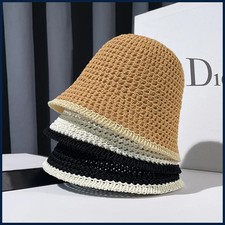 Japanese Style Simple Fisherman Hat Foldable Braid Sunscreen Women's Caps.