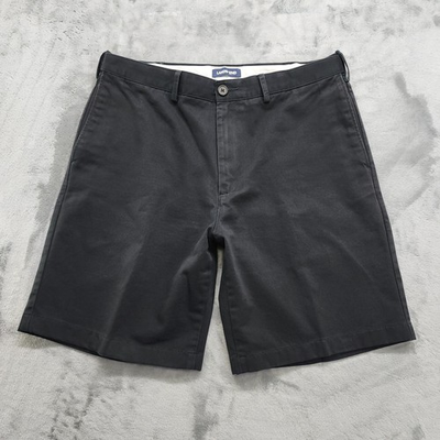 #ad #ad Lands End Shorts Mens 34 Black No Iron 9quot; Comfort Waist Plain Front Chino Preppy $24.99