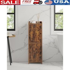 Bathroom Storage Cabinet W/ Adjustable Shelves Doors Anti-tip Kit Narrow Spaces