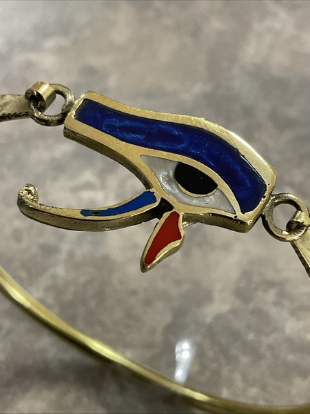 Alternate view of Egyptian Bracelet Handmade Gold Plated Eye Horus Diameter 2.5”