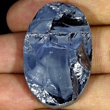 58.40Cts Natural Best Silver Faux Druzy Oval Cabochon Gemstone 24X39X8MM