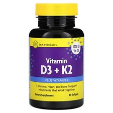 Vitamin D3  K2, 60 Softgels