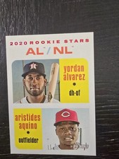 YORDAN ALVAREZ/ AQUINO 2020 TOPPS HERITAGE WHITE BORDER ROOKIE STARS /50 ASTROS