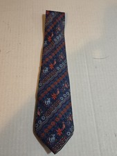 Herm s Paris Silk Tie Blue Elephant Bird Floral Pattern Designer Necktie France