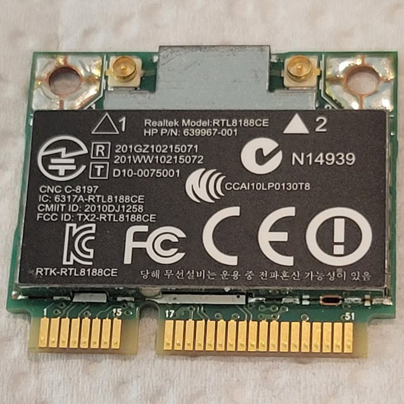 Realtek RTL8188CE Mini PCIe Wireless Card for HP 150 Mbps 639967-001