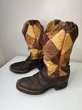 Women’s Lucchese Cowgirl Patchwork Leather Boots *Needs Repair/ Resole* Size 8 B