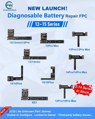 JC Diagnosable Battery External Repair Flex For iPhone 12-15 series