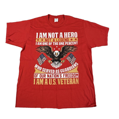 Port & Company Men's T Shirt Size XL Red US Veteran Eagle Graphic Tee