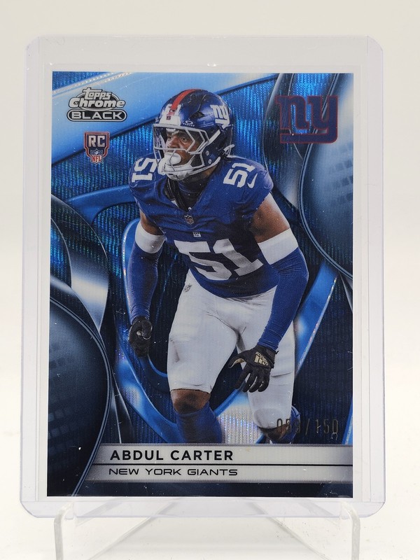 ABDUL CARTER 2025 TOPPS CHROME BLACK ROOKIE BLUE WAVE REFRACTOR RC /150 B Q7485