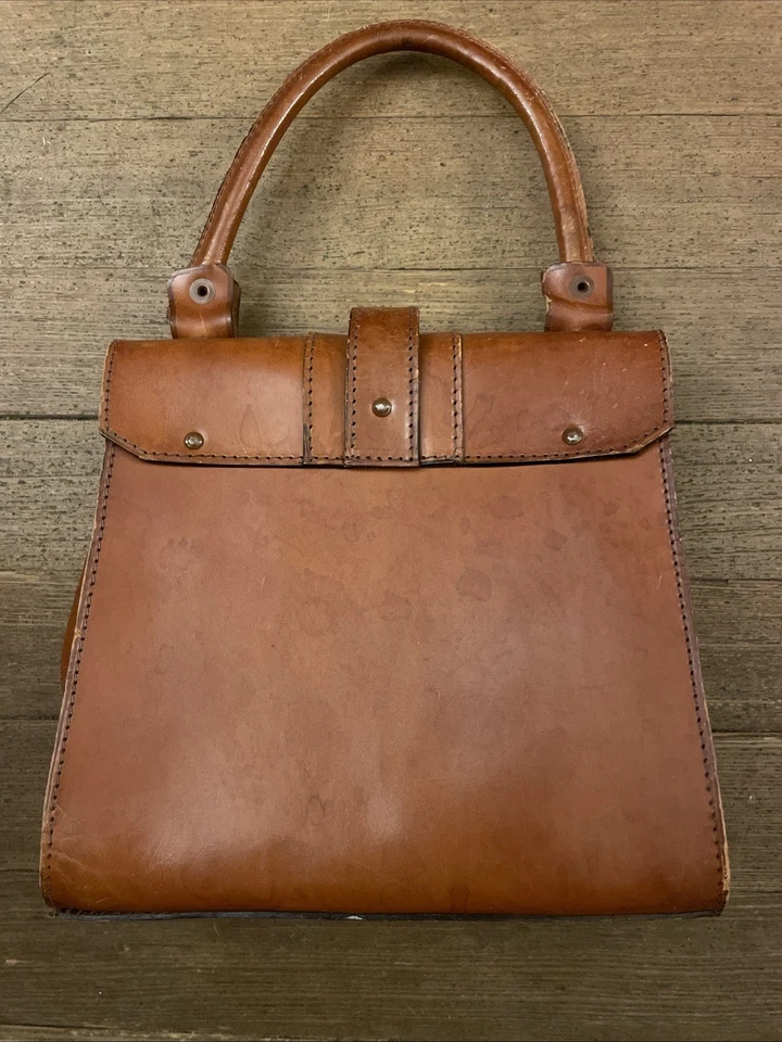 Vintage 1970s Italian Leather Handbag Purse - Image 2 of 4
