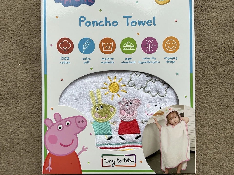 My First Peppa Pig Poncho Towel Hooded 100% Cotton - BRAND NEW - Image 4 of 4