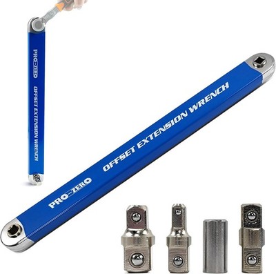 Offset Extension Wrench,15 Inch Impact Ready Socket Wrench Extender Tool Set wit