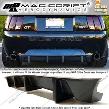 For 99-04 Ford Mustang Mda Style Rear Bumper Center Lower 4-fin Diffuser Lip