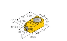 1407500 Turck Inductive Proximity Sensor, Proximity, 6mm Range; 10-30VDC; 3