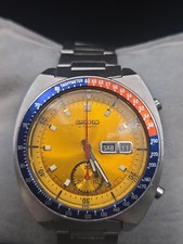 Seiko Pogue 40mm Yellow Day Date Dial Mens Watch 6139-6005