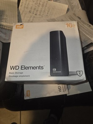 WD 16TB Elements Desktop External Hard Drive, USB 3.0,  WDBWLG0160HBK-NESN