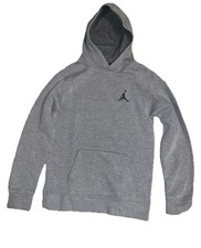 Jordan Kids Gray Hoodie Size L G 12-13 Yrs With Pouch Pocket Basketball Hanging