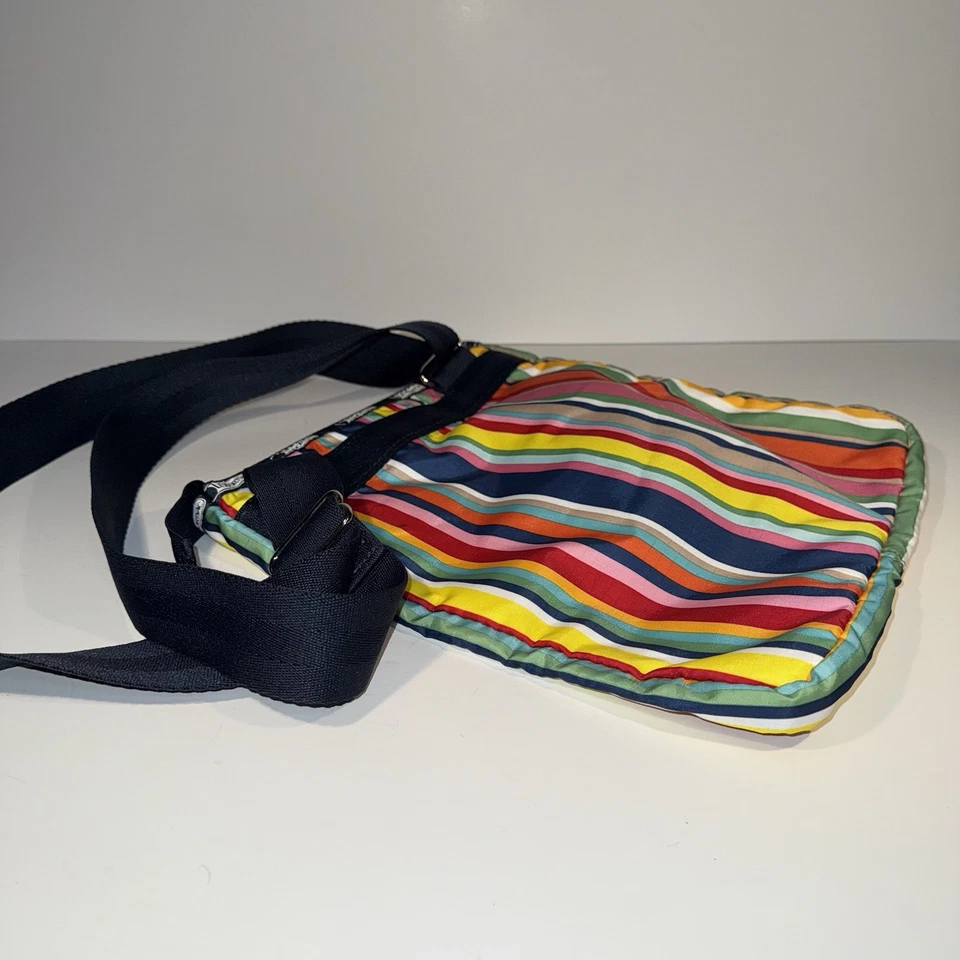 LeSportSac Large 3 Zip Crossbody Messenger Shoulder Bag Bright Rainbow Stripe - Image 3 of 4
