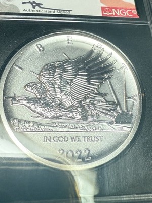 2022 2oz .999 Silver Mercanti HR Double Eagle Reverse Pf NGC Pf70