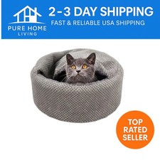 Indoor Cat Cave Bed - Soft Washable Round Design, Anti-Slip  Cozy for Kittens